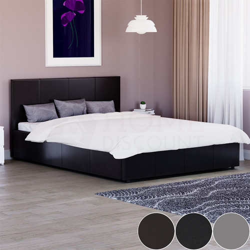 Bed faux leather - bed, double