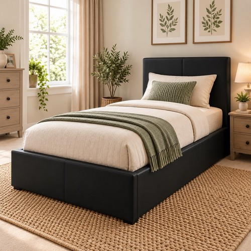 3ft single bed black - bed,