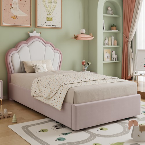Single upholstered ottoman bed - single,