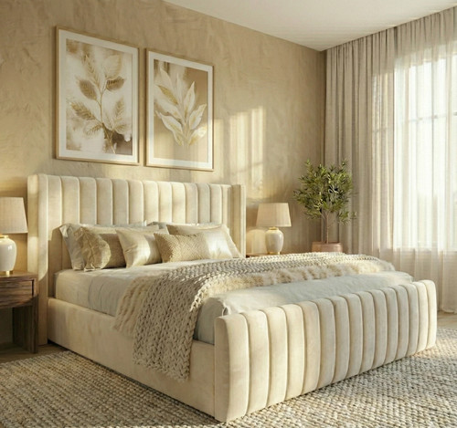 Winged ottoman storage bed - storage,