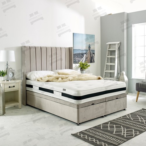 Winged bed upholstered - winged, gas