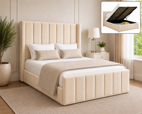 Ottoman storage bed wingback - bed,