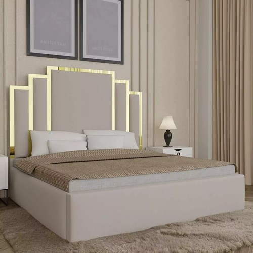 Luxury gold stripe - gold, bed