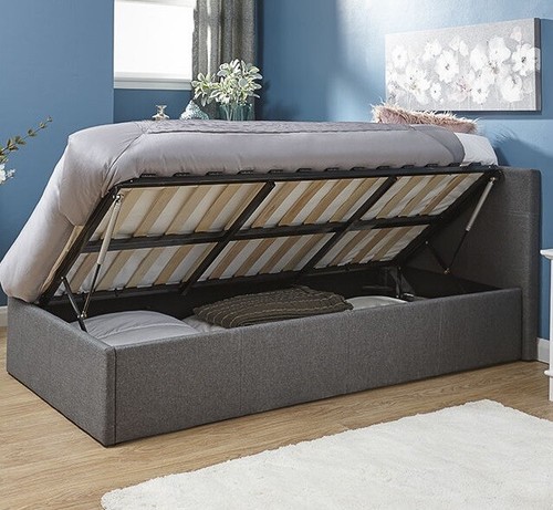 Side lift 3ft ottoman bed - side,