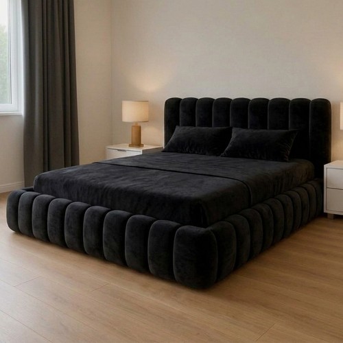 Cloud teddy boucle fabric bed - cloud,