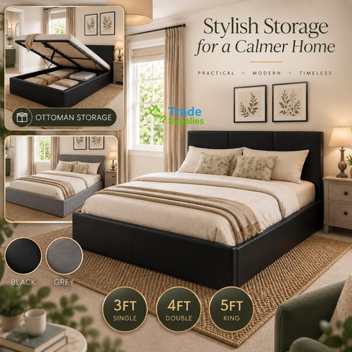 Ottoman single double storage - double,