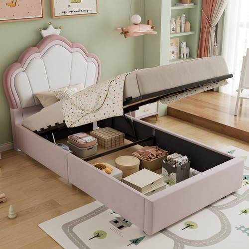 Ottoman bed 3ft single pink - ottoman,