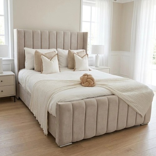 Ottoman winged panel bed frame - winged,